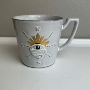 Starbucks Mug with Gold and Green Compass Design